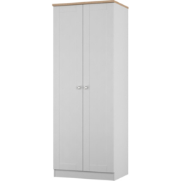 Crowndale Sussex 2 Door Grey Ash and Bardolino Oak Tall Wardrobe Ready Assembled - Grey Ash & Bardolino Oak - Wilko - thumbnail 4