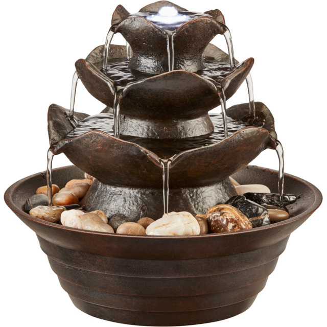 Garden Gear Oriental Table Top Water Feature - Size: 22 x 23 x 23cm - Brown - Wilko - image 1