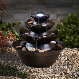 Garden Gear Oriental Table Top Water Feature - Size: 22 x 23 x 23cm - Brown - Wilko - thumbnail 4