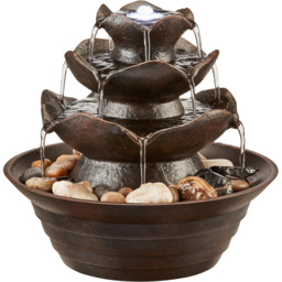Garden Gear Oriental Table Top Water Feature - Size: 22 x 23 x 23cm - Brown - Wilko