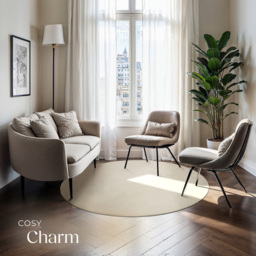 tectake Zonelle Beige Short Pile Ultra Soft Rug 120 x 120cm - Size: 1 x 40 x 60cm - Clear - Wilko - thumbnail 4