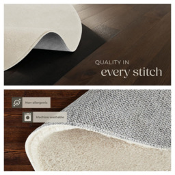 tectake Zonelle Beige Short Pile Ultra Soft Rug 120 x 120cm - Size: 1 x 40 x 60cm - Clear - Wilko - thumbnail 6