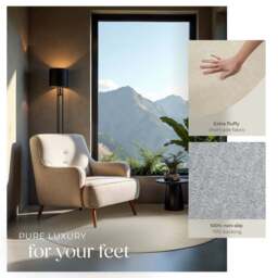 tectake Zonelle Beige Short Pile Ultra Soft Rug 120 x 120cm - Size: 1 x 40 x 60cm - Clear - Wilko - thumbnail 5