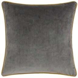 Paoletti Meridian Charcoal Moss Velvet Cushion - Size: 55 x 55 cm - Multi - Wilko - thumbnail 1
