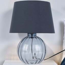 Aven Glass Table Lamp Blue - Wilko - thumbnail 7