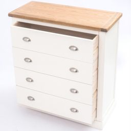 Cosenza 4 Drawer Off White Chest of Drawers with Chrome Cup Handles - Wilko - thumbnail 5