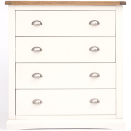 Cosenza 4 Drawer Off White Chest of Drawers with Chrome Cup Handles - Wilko - thumbnail 3