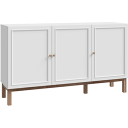 Florence Wensley 3 Door Single Drawer Light Grey and Oak Sideboard - Size: 85.4 x 149.6 x 41.7cm - Multi - Furniture To Go - Wilko - thumbnail 3