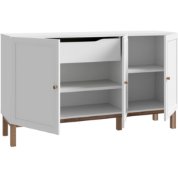 Florence Wensley 3 Door Single Drawer Light Grey and Oak Sideboard - Size: 85.4 x 149.6 x 41.7cm - Multi - Furniture To Go - Wilko - thumbnail 5