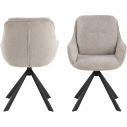 Florence Carrie Sand Swivel Dining Chair Set of 2 - Cream - Furniture To Go - Wilko - thumbnail 4