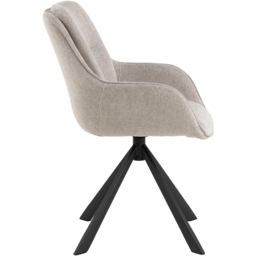 Florence Carrie Sand Swivel Dining Chair Set of 2 - Cream - Furniture To Go - Wilko - thumbnail 5