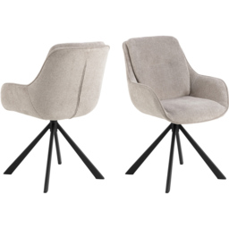 Florence Carrie Sand Swivel Dining Chair Set of 2 - Cream - Furniture To Go - Wilko - thumbnail 3