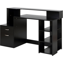 Portland 2 Drawer Computer Desk Black - Size: 137 x 55 x 92cm - Wilko - thumbnail 3