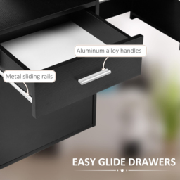 Portland 2 Drawer Computer Desk Black - Size: 137 x 55 x 92cm - Wilko - thumbnail 7