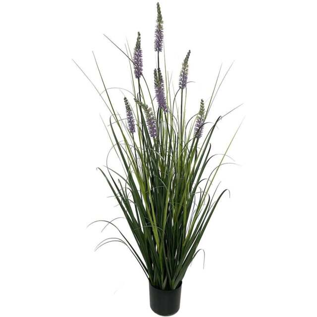 Leaf Lavender Grass Artificial Plant in Pot 4ft - Size: 125 x 50 x 50cm - Green - Wilko - image 1