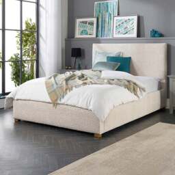 Aspire Double Cream Boucle Upholstered Garland Ottoman Bed Frame - Aspire Beds - Wilko