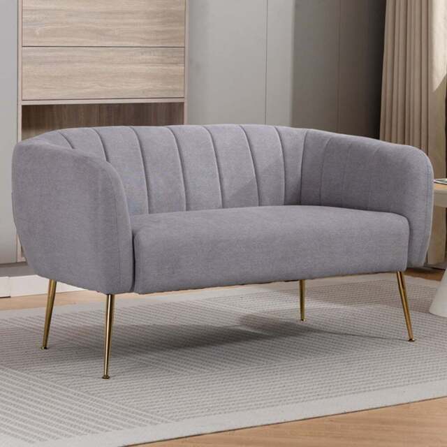 Artemis Home Stanton 2 Seater Grey Fabric Shell Accent Sofa - Wilko - image 1