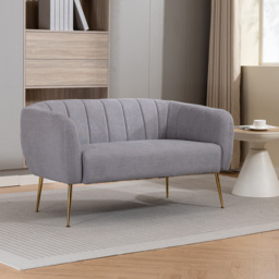 Artemis Home Stanton 2 Seater Grey Fabric Shell Accent Sofa - Wilko - thumbnail 5
