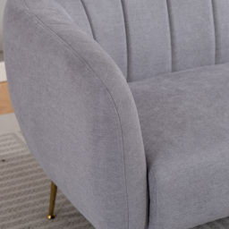 Artemis Home Stanton 2 Seater Grey Fabric Shell Accent Sofa - Wilko - thumbnail 3