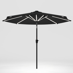 Living and Home Dark Grey Solar LED Crank and Tilt Parasol 3m - Wilko - thumbnail 5