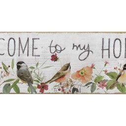 Welcome to My Home Floral Birds Sign - White - Wilko - thumbnail 4