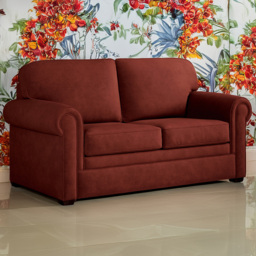 Jay-Be Heritage 2 Seater Brushed Twill Burnt Amber Sofa Bed with e-Pocket Mattress - Orange - Wilko