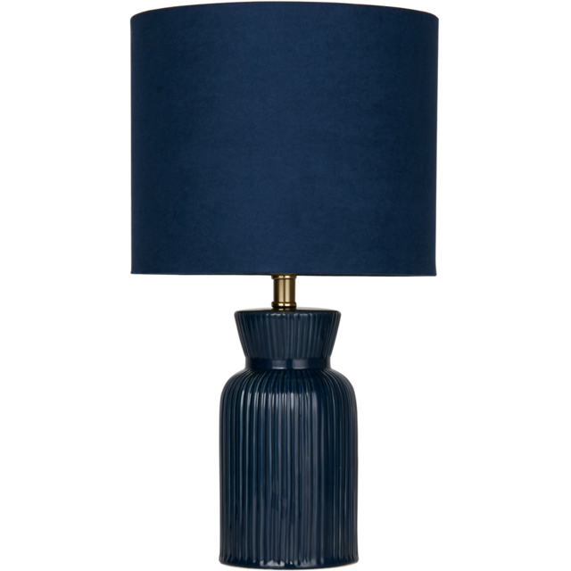 Lighting Collection Romero Blue Ceramic Table Lamp - Size: 30.5 x 23.5 x 23.5cm - Navy - Wilko - image 1
