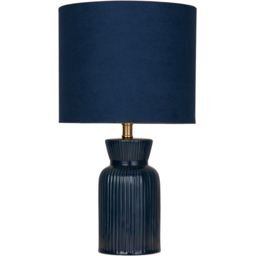 Lighting Collection Romero Blue Ceramic Table Lamp - Size: 30.5 x 23.5 x 23.5cm - Navy - Wilko - thumbnail 4
