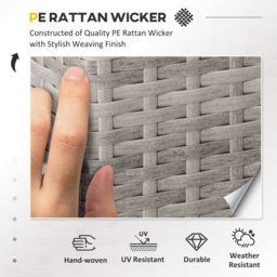 Outsunny 6 Seater PE Rattan Wicker Garden Patio Sofa Set - Grey - Wilko - thumbnail 7