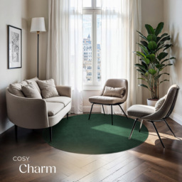 tectake Zonelle Green Short Pile Ultra Soft Rug 120 x 120cm - Size: 51 x 8 x 20cm - Blue - Wilko - thumbnail 4