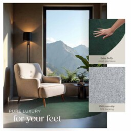 tectake Zonelle Green Short Pile Ultra Soft Rug 120 x 120cm - Size: 51 x 8 x 20cm - Blue - Wilko - thumbnail 5