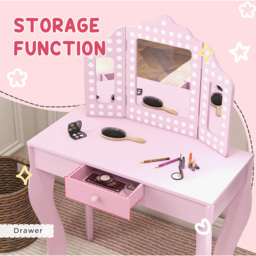 AIYAPLAY Kids Dressing Table Set - Pink - Wilko - thumbnail 7