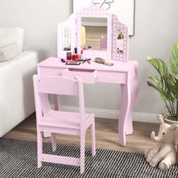 AIYAPLAY Kids Dressing Table Set - Pink - Wilko