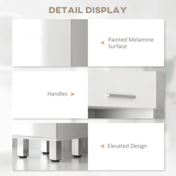 Kleankin 2 Door 2 Shelf Single Drawer White Tall Narrow Bathroom Storage Cabinet - Size: 180.0 cm x 30.0 cm x 30.0 cmcm - Wilko - thumbnail 7