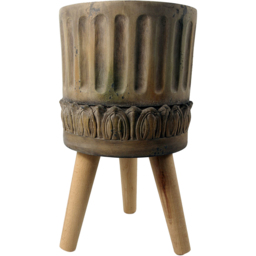Botanik Zandi Roman Planter 40 x 22cm - Size: 40 x 21.5 x 21.5cm - Brown - Wilko