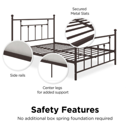 Dorel Manila King Size Bronze Metal Bed Frame - Wilko - thumbnail 7
