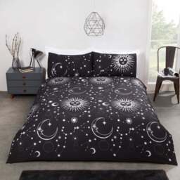 Rapport Home Celestial Single Black Duvet Set - Wilko
