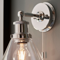 Merano Catanzaro Glass Chrome Plate Bathroom Wall Light - Size: 20.4 x 18.5 x 26cm - Silver - Wilko - thumbnail 5