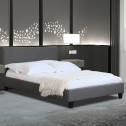 Brooklyn Double Dark Grey Fabric Bed Frame - Wilko
