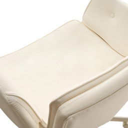 Living and Home White Widened Seat Office Chair with Wheels - Size: 78 x 115 x 74cm - Beige - Wilko - thumbnail 7