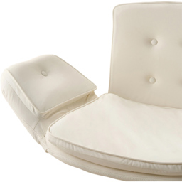 Living and Home White Widened Seat Office Chair with Wheels - Size: 78 x 115 x 74cm - Beige - Wilko - thumbnail 6