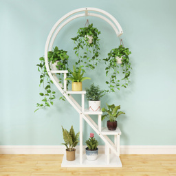 Living and Home Multi Tiered White Plant Stand - Size: 30 x 60 x 153cm - Wilko - thumbnail 6