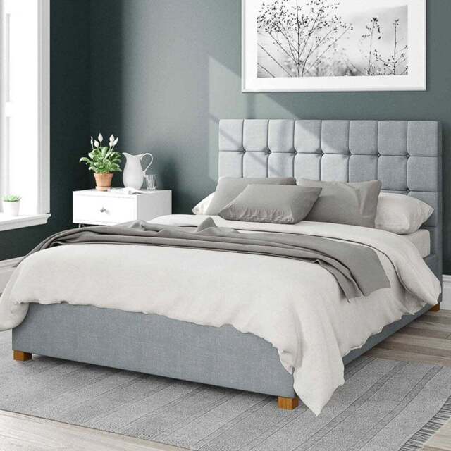 Aspire Sinatra Super King Sky Malham Weave Ottoman Bed - Blue - Aspire Beds - Wilko - image 1