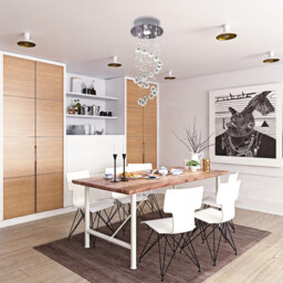 Portland Metal Crystal Ceiling Light - Size: 20 x 48cm - Silver - Wilko - thumbnail 6
