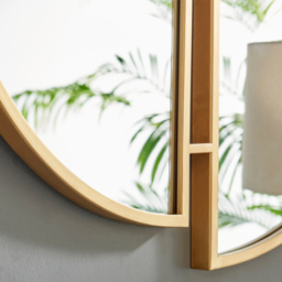 Furniturebox Helios Round Gold Metal Edge Split Wall Mirror 80 x 80cm - Wilko - thumbnail 4
