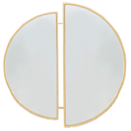 Furniturebox Helios Round Gold Metal Edge Split Wall Mirror 80 x 80cm - Wilko - thumbnail 1