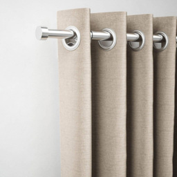 Rothley 71-120cm Brushed Stainless Extendable Stud Finials Curtain Pole - Silver - Wilko - thumbnail 3