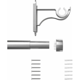 Rothley 71-120cm Brushed Stainless Extendable Stud Finials Curtain Pole - Silver - Wilko - thumbnail 4