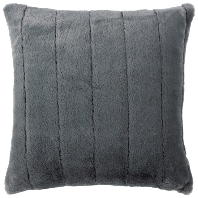 Paoletti Empress Charcoal Faux Fur Cushion - Size: 45 x 45 cm - Grey - Wilko - image 1