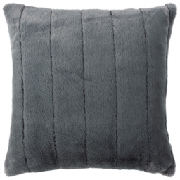 Paoletti Empress Charcoal Faux Fur Cushion - Size: 45 x 45 cm - Grey - Wilko - thumbnail 1